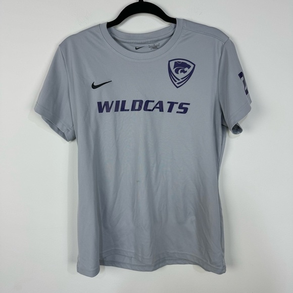 Nike Dri Fit K-State Wildcats Soccer Practice Jersey Short Sleeve Top Purple - Picture 1 of 5
